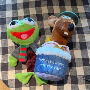 Plush Frog and Rat Dog Toy Set